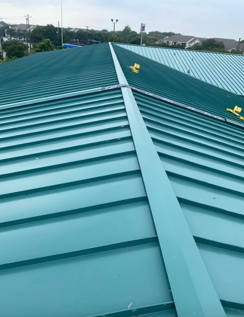 Green commercial metal roof ridge and valley for Metal Roof Repair in Lake City